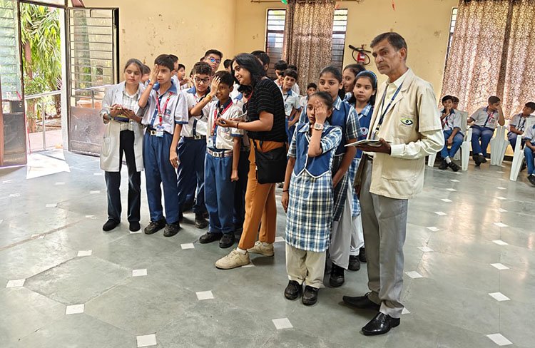 School eye screening camps at Lions Public School, Ashok Vihar by Lions Club Kohinoor.